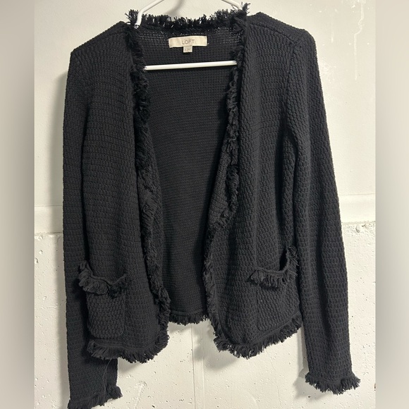 LOFT Sweaters - LOFT Textured Black Cardigan Sweater